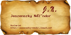 Jeszenszky Nándor névjegykártya