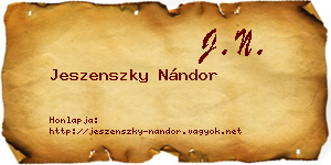 Jeszenszky Nándor névjegykártya